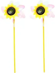 2Pcs Wind Spinners for Garden Decor Decorative Rotating Windmill Ornaments Outdoor Garden Lawn Decoration Creative Sunflower Design Easy to Use Durable
