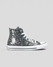 [Converse] Converse Teen Girls' Chuck Taylor All Star Glitter Shoes in Dark Matter/White/Black Size 07 07 Dark Matter/White/Black