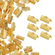200Pcs 13mm Ribbon Crimp Clamp Ends Bookmark Pinch Cord End Clasps, Bronze