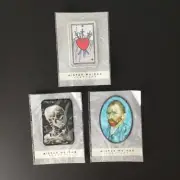 3 MISTER WEIRDO + CO. Artisan Sew On PATCHES Three Of Swords Skeleton Van Gogh