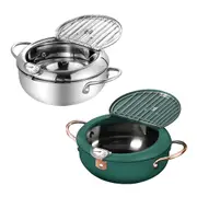 Toque Japanese Tempura Deep Frying Pot Fry Pan Thermometer Kitchen Fryer Cooker