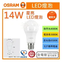 在飛比找蝦皮購物優惠-☼金順心☼專業照明~附發票 OSRAM 歐司朗 LED 14