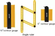 Contour Gauge w Lock 3 Pk 5" & 10" Shape Duplication Profile Tool 1 Angle Ruler