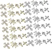 80pcs Mixed Nail Charms Cross Nail Charm Cross Charms for Nails 3D Nail Gems Women Men Jewelry