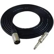 GLS Audio 25ft Patch Cable Cords - XLR Male to 1/4" TRS Black Cables - 25' Ba...