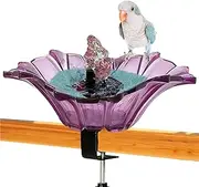 Outdoor Bird Bath, Outdoor Handrail Bird Bath, Bird Bath USB Handrail Bird Bath Deck Mounted Bird Bath, Removable and Adjustable with Fountain Garden Decoration Bird Bath Bowl for Balcony