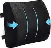 Lumbar Support Pillow, Back Support for Office Chair, Memory Foam Cushion with Adjustable Strap for Desk/Gaming Chair, Car, Couch, Recliner