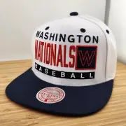 Washington Nationals Hat, Mitchell & Ness, Script Cao, Red Under Brim, Snapback