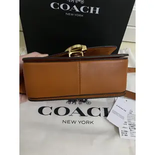 正品coach studio 19焦糖色真皮斜背包