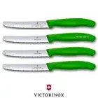 Victorinox Steak & Tomato 11cm Knife Pistol Grip Set x 4 Knives Green