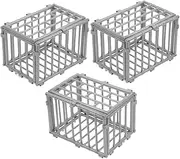 3Pcs Miniature Cage Model Kit DIY Pet Enclosure Prop for Animal Versatile Ornament Tool for Dollhouses and Creative Play for Collectors and Hobbyists