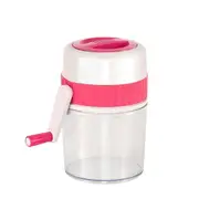 Portable Stainless Steel Household Manual Mini Ice Crusher Hand Shaved Ice Machine(Light Pink)