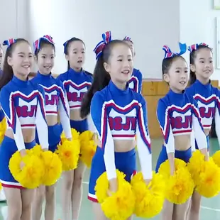 新款兒童團體操表演服裝演出服小學生幼兒啦啦隊啦啦操表演服套裝