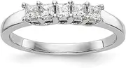 [Diamond2Deal] Women's 14K White Gold 5-Stone Diamond Wedding Band Ring 0.35 cttw