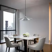 Shade Suspension Pendant Light Large E27 in Silver Superlux Lighting - MS47402-BA