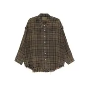 [R13] R13 Shredded-seam Plaid Shirt XS