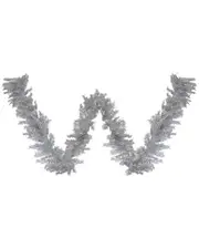 Northlight 9ft X 12in Pre-Lit Silver Tinsel Artificial Christmas Garland Clear Lights