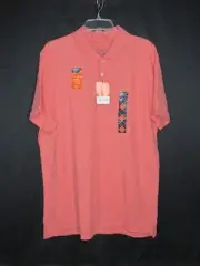 NWT ST. JOHN'S BAY CORAL PERFORMANCE QUCK-DRI SHORT SLEEVE POLO SZ L #Y160