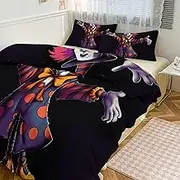 GHBNK Quilt Set 3-Piece - Ultra-Soft Thickened Bedding Set, Cute Cartoon Clown Bedspread + 2 Pillowcases, Lightweight Double-Sided Quilt Cover for Home/Hotel/Gifts 79"x90"