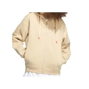 【adidas 愛迪達】Word FZ Hoodie 女款 奶茶色 運動 休閒 連帽 外套 IK9893