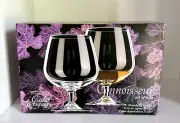 2 VTG Cristal D'Arques Connoisseur Brandy Snifter Glasses 24% Full Lead Crystal