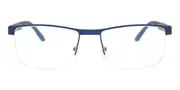 Rectangle Semi Rimless Metal Men's Glasses Online Blue Size 56 - Lenses Included - Private Health Rebate - Blue Light Block - SmartBuy Collection