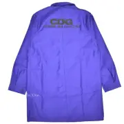 NWT Comme des Garcons CDG Le Labourer Blue Logo Print Long Coat Mers L AUTHENTIC