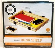 Bamboo Bunk Shelf - NEW - Attaches to Bed - 25lb capacity - 13" X 9.5" X 1.5"