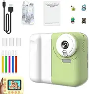 Huzeye Snapalette Printcam, 2025 New HD Mini Sport Camera, Portable Camera, Children's Camera 1080p Hd Photo Recording Selfie Instant Printing Camera Toy (Green)