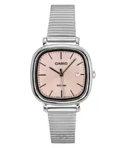 Casio Quartz LTP-B166D-4AV Ladies Watch Analog Stainless Steel Salmon Dial Date Display 50M
