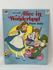 Vintage Alice In Wonderland Uncut Paper Dolls Walt Disney New 1976 Whitman