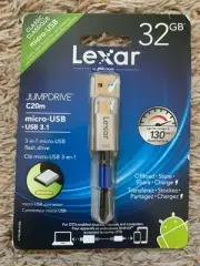 Lexar JUMPDRIVE C20m 3-in-1 micro-USB FLASH DRIVE! 32 GB, BRAND NEW, by Micron
