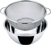 Nagao Tsubamesanjo Deep Bowl Colander Set, Standard, Outer Diameter 7.9 inches (20 cm), 18-8 Stainless Steel, Made in Japan