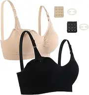 [Seitop] Still-BHS Zum Stillen, Schwangerschafts-BH, ohne Bügel, nahtlos, für Damen, 2 Stück