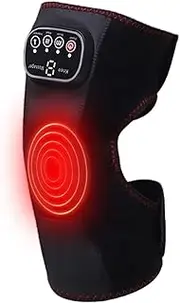 Wireless Knee Heating Massager - Rechargeable Vibration Pad, Hot Compress Wrap, Adjustable Heat Settings | Targeted Relief Reduces Discomfort, Soft Fabric Ensures Comfort For Muscle Recovery, Daily