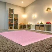 Baby Play Foam Mat, 2.0m x 1.4m Large Pink Sprinkles, Waterproof Double-Sided