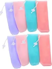 SOESFOUFU Travel Soap Bag 8pcs Bar Soap Pouches Exfoliating Mesh Portable Soap Foaming Net Suitable for Ages