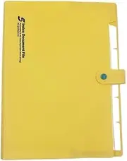 Filing Envelopes A4 PP Folder Documents Paper Organized Snap On Storage Bags 5 Layer Multi-Layer File Folder Expanding Plastic Folders(Yellow)
