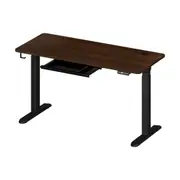 Oikiture 150cm Electric Standing Desk with Drawer Height Adjustable Black Walnut