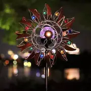 Solar Wind Spinner Multi-Color LED Lighting Sculpture Hanging Pendant Home Decor