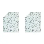 2x Little Haven Cot Fitted Woodland Blue/Grey Fox Cozy Baby Bedding Sheet 135cm