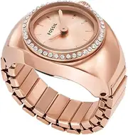[FOSSIL] Women's Rose Gold Stainless Steel Watch Ring Analogue Watch, 15mm