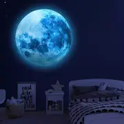 Glow in the Dark Moon,Glow in the Dark for Ceiling Wall Decals, Glow in the Dark