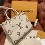 MIA二手 LV M45654 乳白色 路易威登新款 ONTHEGO PM BAG 小號托特包/購物袋 M45659 黑