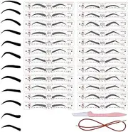 Eyebrow-Stamp Stencil Kit | Reusable Eyebrow Shape Kit | Time-Saving Eyebrow Shaper Brow Stamp Kit | Reusable Eyebrow Template Stencils For Women, 3 Minutes Makeup Tools For Beginners