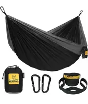 Wise Owl Outfitters Ultralight Camping Hammock with Tree Straps - Charcoal