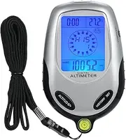 8-in-1 Electronic Handheld Altimeter Compass Barometer Thermometer Weather Forecast Time Calendar Clock Sports Mou ain Tool with Backlight