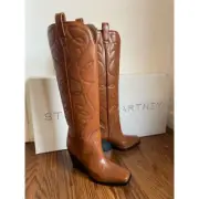 Stella McCartney Knee High Cowboy Cloudy Boots Brandy Brown 37/7