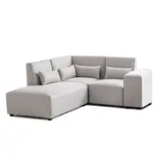 Foret 4 Seater Sofa Modular Corner Lounge Couch Fabric Left Chaise Ottoman Beige L Shape