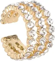 [BESTYASH] 1pc Chic Rhinestone C Shaped Ear Clip Stylish Alloy Earrings for Women Comfortable Simple Style Ear Accessories for Any Occasion